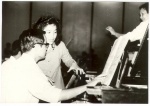 Jingjing with the pianist at the rehersal of \'piano and orchestra\'