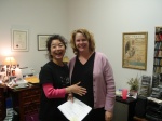 With singer Nancy White at the premiere of Unending sorrow